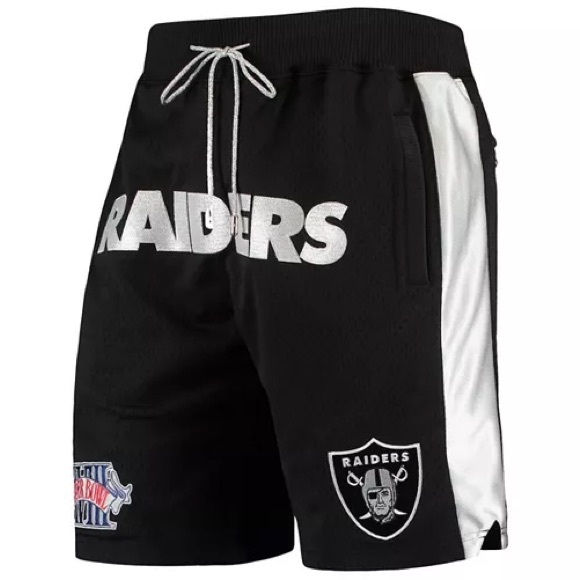 NEW Mitchell & Ness Men's Black Las Vegas Raiders Just Don Gold-Tone Rush Shorts